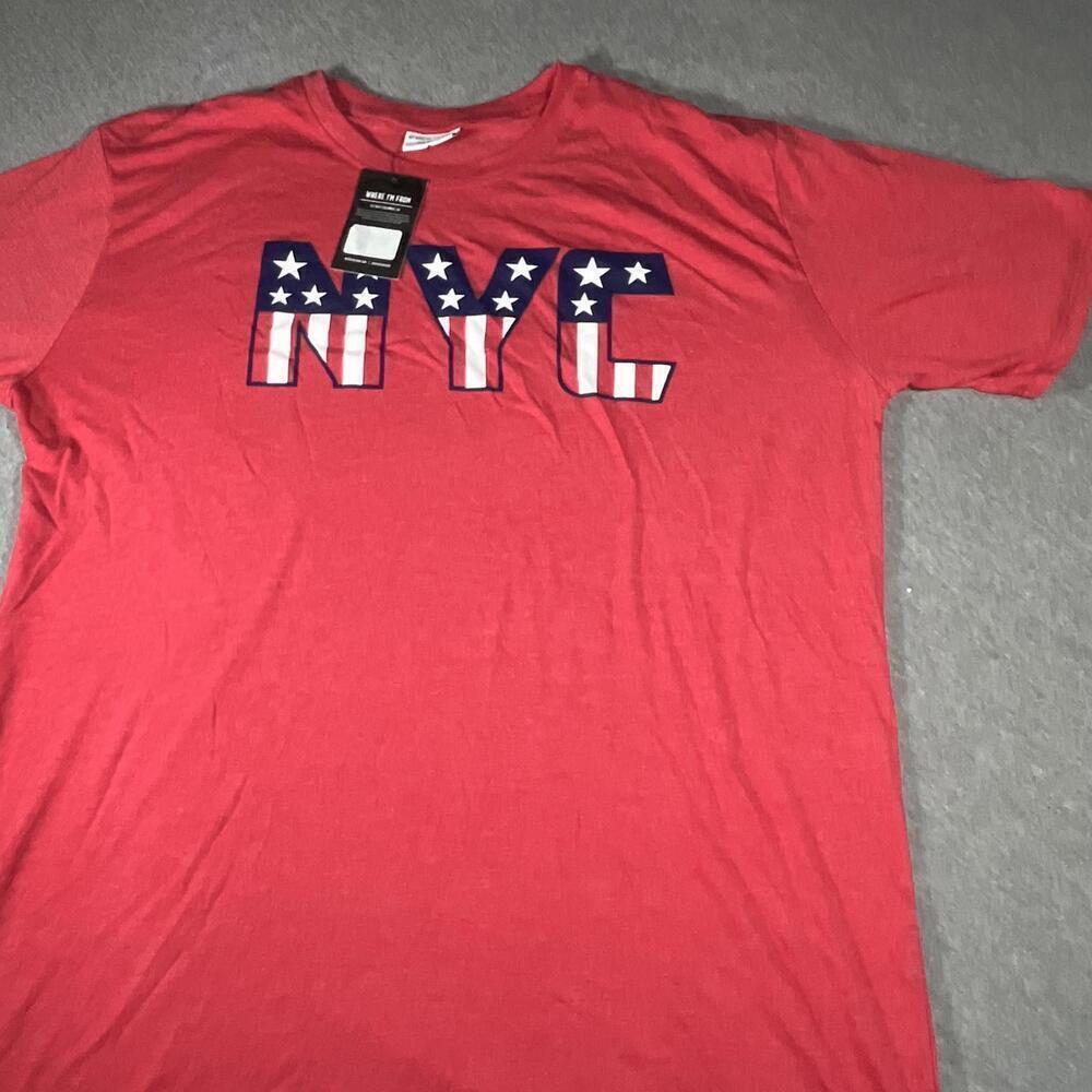 NWT Men’s XXL Where I'm From NYC New Yo City American Flag stars stripes T-Shirt - Picture 5 of 7